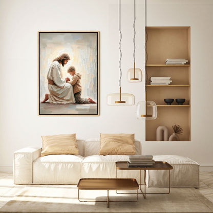 Jesus With Little Boy Canvas